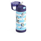 Thermos - Bouteille d'eau isotherme FUNtainer en acier inoxydable - 410 ml - Bleu-Maintient les boissons au frais jusqu'à 12 heures.