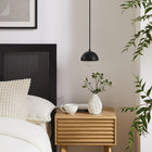Modway Eclipse Globe Pendant Light - Black-Metal Dome Shade