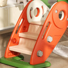 Qaba - Toboggan pliable 3 en 1 pour tout-petits avec panier de basket, thème carotte - orange-Matériau : HDPE, PP 