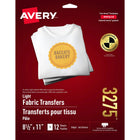 Avery Light T-Shirt Transfers, Inkjet, 8-1/2" x 11", 12 Pack (03275)-Personalize T-shirts with your company team, logo, or family crest to create a unique and noticeable T-shirt