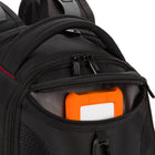 Swiss Gear ScanSmart Laptop Backpack - Black-Front organizer zip pocket with key clip, and divider pockets with RFID protection to block identity theft