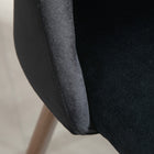 HOMCOM Dining Chairs in Velvet Accent - Black - Set of 4-Colour: Black