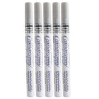 JAM Paper Marvy Uchida Fine-Point Calligraphy Opaque Paint Marker - Silver Ink - 5 Pack (6514958g)-Opaque paint marker features a fine calligraphy tip for creating detailed designs