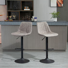HOMCOM Adjustable Leathaire Swivel Bar Stools with Back - Grey - 2 Pack-Foam-filled seats upholstered with a leathaire cloth
