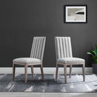 Modway Maisonette French Vintage Tufted Fabric Dining Side Chairs - Light Grey - 2 Pack-Dense Foam Padding