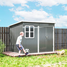 Outsunny 8.5' x 6' Outdoor Storage Shed-Galvanized steel construction resists weathering and remains waterproof
