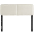 Modway Lindee Boucle Fabric Full Headboard - Cream-Wood Legs