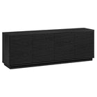 Hudson&Canal - Meuble TV Tullis pour téléviseurs jusqu'à 78" - Grain noir-Comprend quatre portes avec armoires fermées et 4 étagères pour un grand espace de rangement