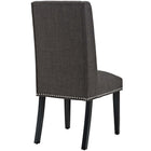 Modway Baron Fabric Dining Chair - Brown - 4 Pack-Solid Rubberwood Legs