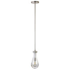 Hudson&Canal - Suspension Twyla de 12,7 cm de large avec abat-jour en verre, - Nickel brossé/transparent-Conception de transition pour votre entrée, votre foyer ou votre cuisine