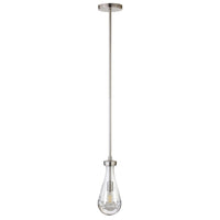 Hudson&Canal - Suspension Twyla de 12,7 cm de large avec abat-jour en verre, - Nickel brossé/transparent-Conception de transition pour votre entrée, votre foyer ou votre cuisine