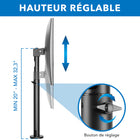 Mount-It ! - MI-3796 Support de moniteur POS réglable en hauteur-Hauteur : 20 - 32,3