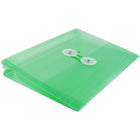 JAM Paper Enveloppes en plastique avec index et fermeture à bouton et ficelle, 5 1/2 x 7 1/2 po, vert, 24/paquet-Ouverture : Livret