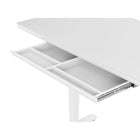 Uplite - Bureau réglable en hauteur électrique avec dessus en verre - Blanc-Le cadre en acier combiné à un bureau en verre trempé solide permet au bureau de supporter jusqu'à 110 lb