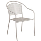 Table de jardin carrée de 28 po en acier gris pâle et 2 chaises au dossier rond, intérieur/extérieur [CO-28SQ-03CHR2-SIL-GG]-4