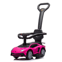 Freddo Lamborghini 3-in-1 Ride On Toy Car - Pink-Luxurious Comfort: Equipped with a premium leather seat for a single rider, ensuring a comfortable and stylish experience