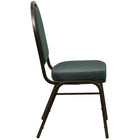 Flash Furniture – Chaise banquet empilable à dossier en dôme, siège en tissu vert 2,5 po, armature dorée (FDC03GV4003)-S'empile jusqu'à 15 chaises de hauteur