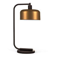 Hudson&Canal - Lampe de table Cadmus de 52,7 cm de haut avec abat-jour en métal - Bronze noirci/laiton/laiton-Design industriel pour votre salon, votre espace de travail ou votre table de chevet