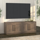 Hudson&Canal Tillman TV Stand for TV's up to 75" Antiqued Grey Oak-Features easy assembly