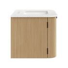 Modway - Zia Fixation murale de 30" Meuble de salle de bain avec lavabo en marbre - Naturel-Découpes de plomberie