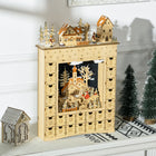 HOMCOM - Calendrier de l'Avent de Noël - compte à rebours jusqu'à Noël en bois-Conception réutilisable, économie de budget tout en s'amusant année après année  -Conception de pré-assemblage, vous fait gagner du temps