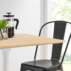 Modway Lippa 28" Square Wood Dining Table - White Natural-Seats 2