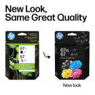 HP 67 Colour/67XL Black Ink Cartridge, 2 Pack-Original ink cartridge
