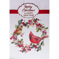 Rosedale Gold General Christmas Greeting Cards/Envelopes - 5-1/2" x 8" - Merry Xmas & Happy New Year: Cardinals - 6 Pack-Card shop quality greeting cards