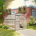 Outsunny 6' x 12' x 6.5' Polycarbonate Greenhouse - Clear- Robust aluminium alloy frame for long-term use
 