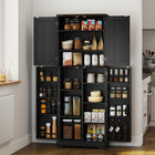 HOMCOM 64" H Kitchen Pantry Cabinet with Adjustable Shelves - Black-Adjustable shelves allow for personalized storage solutions 