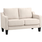 HOMCOM Loveseat Sofa with Pocket Spring - Beige-Pocket spring padding for flexible, supportive seating