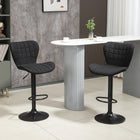 HOMCOM Adjustable Swivel Bar Stools with Back - Black - 2 Pack-The swivel seat allows free rotation

