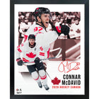Frameworth Connor McDavid Replica Signature Collage Hockey Canada 2026 - Framed Print - 16" x 20"-Officially licensed Hockey Canada collectible featuring Connor McDavid replica signature with multi-photo collage layout. 16 by 20 inch premium framed display