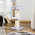 PawHut - Arbre à chat avec poteau à griffer en sisal, coussin de lit, bleu clair-Le lit supérieur pour chat avec coussin offre un endroit douillet pour se détendre 