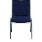 Flash Furniture – Chaise empilable robuste bleu marine à motifs à revêtement Hercules rembourrée de 3 po, 4/pqt-Rembourrage en tissu bleu marine à motifs