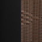 Flash Furniture 28" Square Glass Metal Table with Dark Brown Rattan Edging & 4 Dark Brown Rattan Stack Chairs-1.375" Edge Top