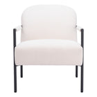 Zuo Chicago Accent Chair - Ivory-Shearling style fabric