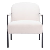 Zuo Chicago Accent Chair - Ivory-Shearling style fabric