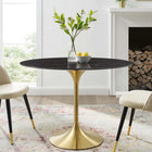 Plata Import Abstrac Urban 36" Dining Table-steel with a brushed brass finish