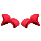 Manhattan Comfort - Rosebud fauteuil d’appoint moderne de 30,3 po en mélange de laine, rembourré, rouge, ensemble de 2-Chaise d’appoint de salon abstraite moderne, parfaite pour une utilisation dans un salon pop. Ensemble de 2