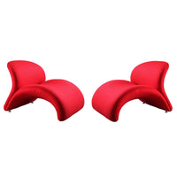 Manhattan Comfort - Rosebud fauteuil d’appoint moderne de 30,3 po en mélange de laine, rembourré, rouge, ensemble de 2-Chaise d’appoint de salon abstraite moderne, parfaite pour une utilisation dans un salon pop. Ensemble de 2