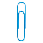 JAM Paper Colourful Jumbo Paper Clips - 2"- Baby Blue - 75 Pack - Premium paper clips made from high quality vinyl coated steel wire