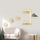 PawHut 4-Piece Cat Wall Shelf with Scratching Posts, Hammock, Platforms and Steps-Wall-mounted design, satisfy their desire to higher place 