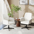 Homy Casa Swivel Conference Office Chair - Beige Fabric-7