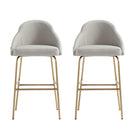 Manhattan Comfort - Gracie tabouret de bar moderne 22" en similicuir rembourré - pierre et or - lot de 2-Tabouret de bar moderne avec dossier parfait pour une utilisation au bar et dans la cuisine. Ensemble de 2