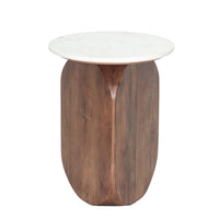 Brassex Odin Accent Table - Walnut/White-Contemporary design