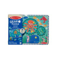 Melissa & Doug - Puzzle à engrenages en bois Sous l'eau - 18 pièces -Reconstituez un puzzle en bois de 18 pièces sur le thème de l'océan, avec 3 engrenages imbriqués qui tournent