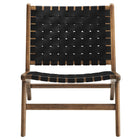 Modway - Saoirse Cuir Fauteuil lounge d’accent en bois - Noir noyer-7
