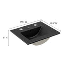 Modway Cayman 18" Bathroom Sink - Black-Ceramic Construction