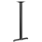 Flash Furniture – Base de table de restaurant en T de 5 x 22 po en fonte avec colonne à hauteur de bar de 3 po de diamètre, noir-Base de table de restaurant